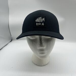 RVCA Dead Fish Trucker Hat Snap Back Mesh Black